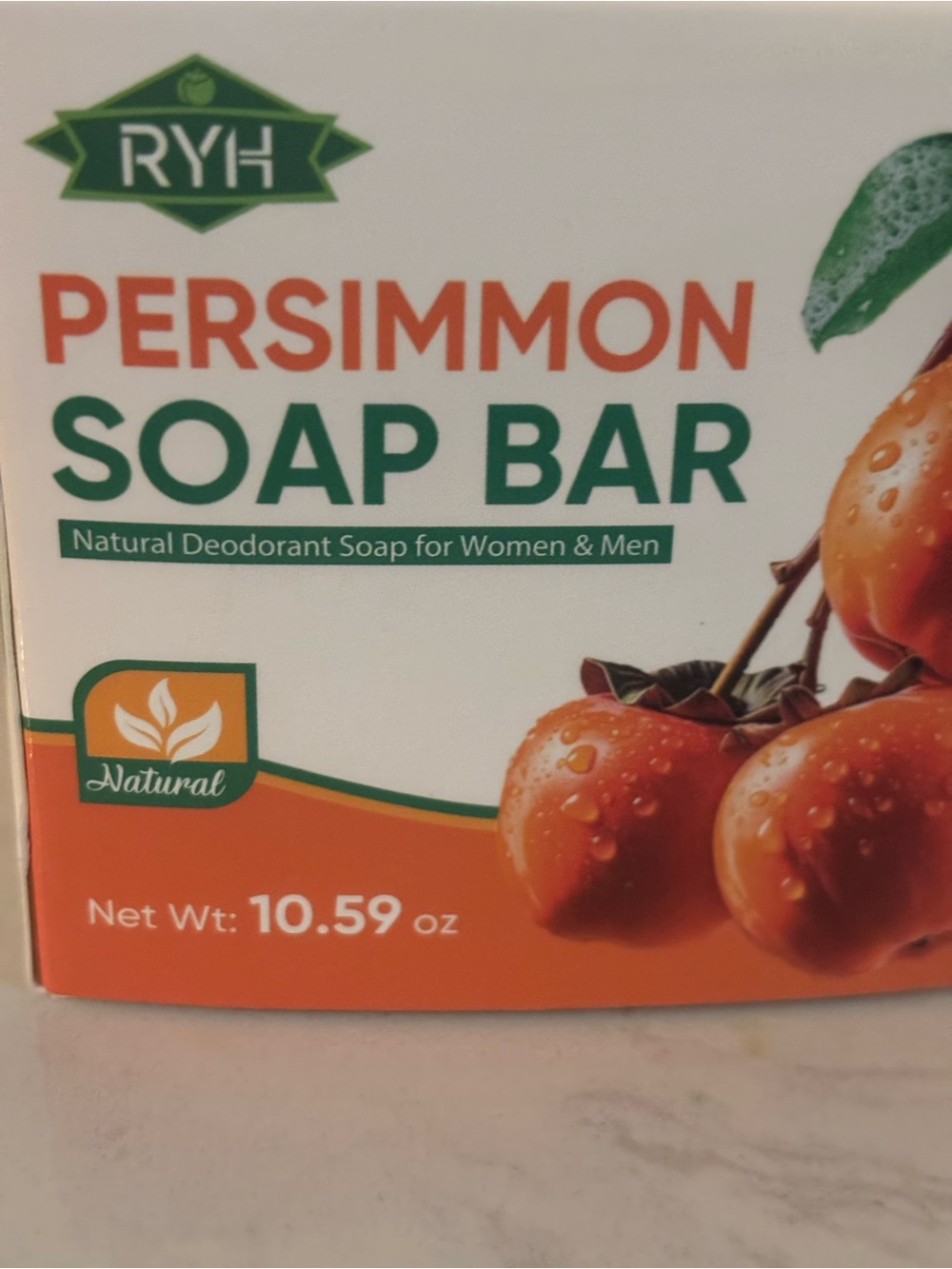 RYH 3-Piece Persimmon Soap Bar Set – Natural Deodorant & Body Odor Control